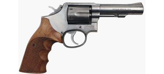 OCCASION - REVOLVER SMITH&WESSON MOD.64-3 INOX CAL.38SP CANON 4" PLAQUETTES ERGONOMIQUES BOIS