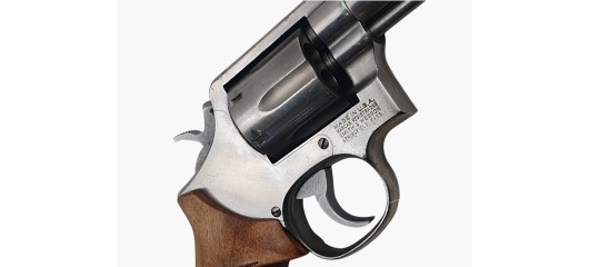 OCCASION - REVOLVER SMITH&WESSON MOD.64-3 INOX CAL.38SP CANON 4" PLAQUETTES ERGONOMIQUES BOIS