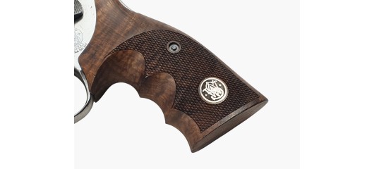 OCCASION - REVOLVER SMITH&WESSON MOD.64-3 INOX CAL.38SP CANON 4" PLAQUETTES GRAND LUXE 4 ETOILES