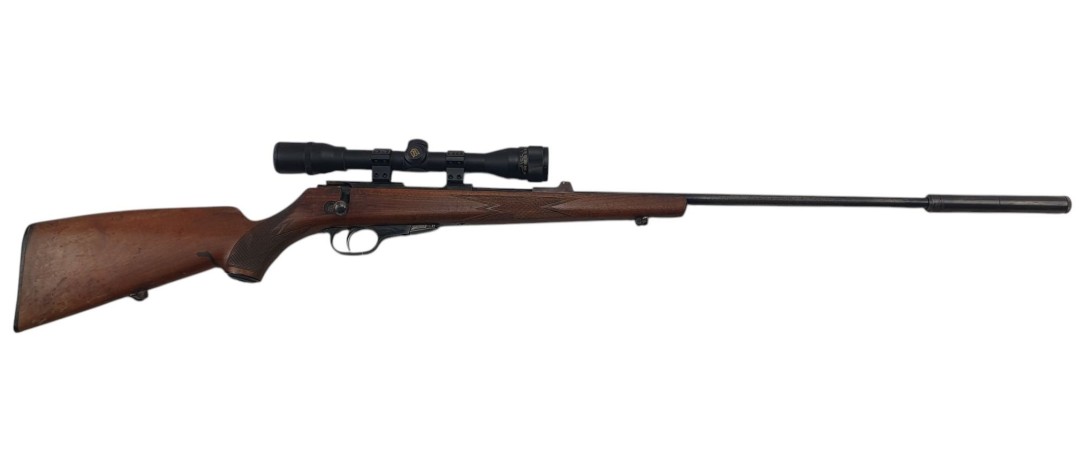 FOIRE OCCASION - CARABINE CARL WALTHER CAL.22LR + LUNETTE NIKKO STIRLING 4X32 + MODERATEUR