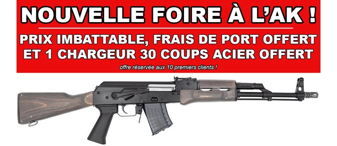 FOIRE AK - WBP AK JACK DELUXE BLACK WOOD CANON CHROMÉ CAL.7.62x39 + 1 CHARGEUR 30 COUPS OFFERT !