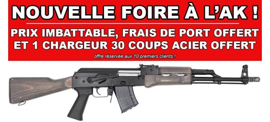 FOIRE AK - WBP AK JACK DELUXE BLACK WOOD CANON CHROMÉ CAL.7.62x39 + 1 CHARGEUR 30 COUPS OFFERT !