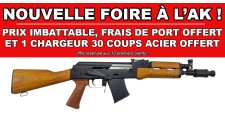 FOIRE AK - CARABINE WBP AK MINI JACK BOIS CAL.7.62x39 + 1 CHARGEUR 30 COUPS OFFERT !