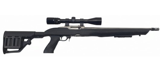 RUGER OCCASION - CARABINE SEMI-AUTO RUGER 10/22 INOX CUSTOM FILETÉE CAL.22LR + LUNETTE BUSHNELL 3-9x40