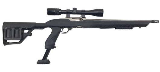 RUGER OCCASION - CARABINE SEMI-AUTO RUGER 10/22 INOX CUSTOM FILETÉE CAL.22LR + LUNETTE BUSHNELL 3-9x40