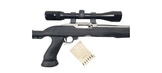 RUGER OCCASION - CARABINE SEMI-AUTO RUGER 10/22 INOX CUSTOM FILETÉE CAL.22LR + LUNETTE BUSHNELL 3-9x40