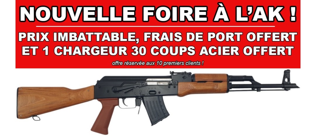 FOIRE AK - CARABINE WBP AK JACK BOIS CAL.7.62x39 + 1 CHARGEUR 30 COUPS OFFERT !