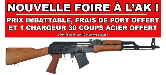 FOIRE AK - CARABINE WBP AK JACK BOIS CAL.7.62x39 + 1 CHARGEUR 30 COUPS OFFERT !