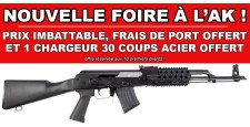 FOIRE AK - CARABINE WBP AK JACK SYNTHETIQUE TACTICAL CAL.7.62x39 + 1 CHARGEUR 30 COUPS OFFERT