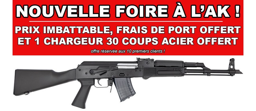 FOIRE AK - CARABINE WBP AK JACK SYNTHETIQUE CAL.7.62x39 + 1 CHARGEUR 30 COUPS OFFERT !