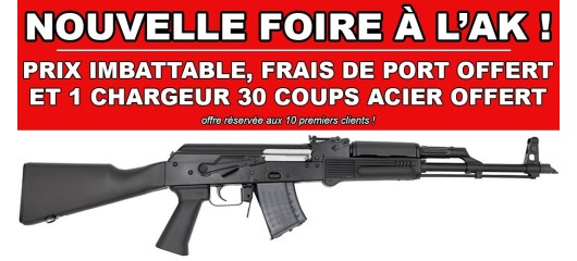 FOIRE AK - CARABINE WBP AK JACK SYNTHETIQUE CAL.7.62x39 + 1 CHARGEUR 30 COUPS OFFERT !