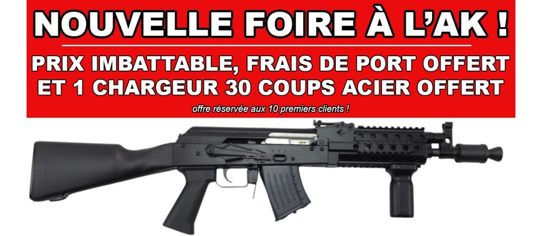 FOIRE AK - CARABINE WBP AK MINI JACK TACTICAL CAL.7.62x39 + 1 CHARGEUR 30 COUPS OFFERT !