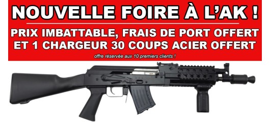 FOIRE AK - CARABINE WBP AK MINI JACK TACTICAL CAL.7.62x39 + 1 CHARGEUR 30 COUPS OFFERT !