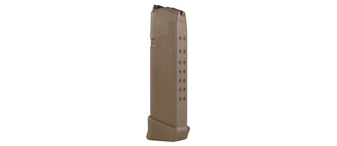 CHARGEUR GLOCK 19 COUPS CALIBRE 9x19 POUR GLOCK 19x COYOTE FOLLOWER NOIR