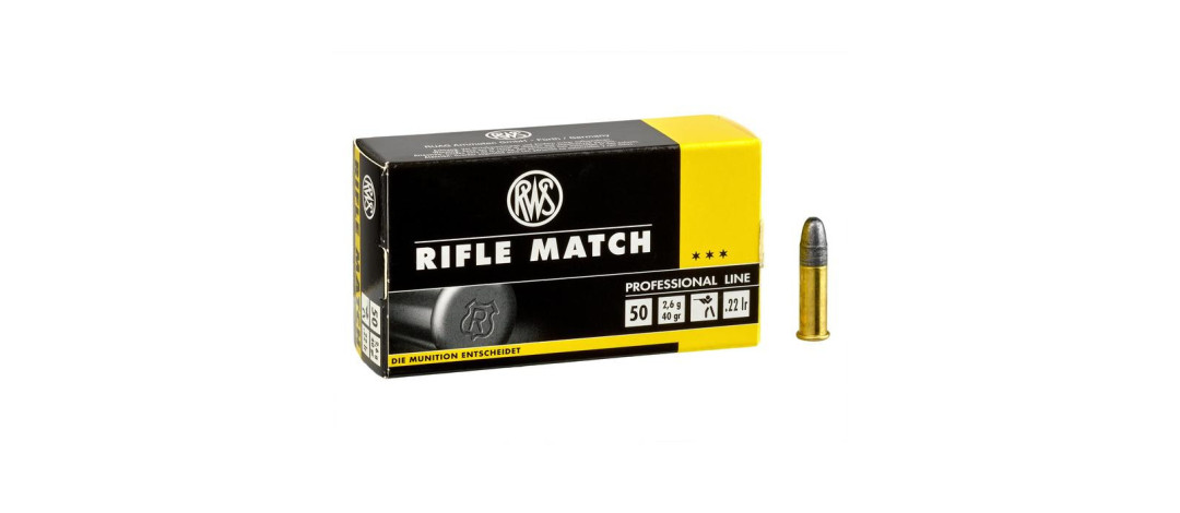 BOITE DE 50 CARTOUCHES RWS RIFLE MATCH CAL.22LR 40GR