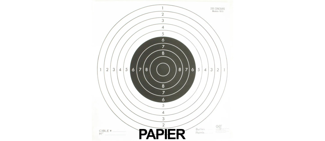 CIBLE DE TIR CARABINE 200M PAPIER - VENDUE A L'UNITÉ