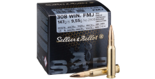 BOITE DE 50 CARTOUCHES SELLIER BELLOT CAL.308WIN FMJ 147GRS