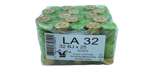 BOITE DE 25 CARTOUCHES JOCKER LA32 32G BOURRE JUPE CAL.12/70 PLOMB 7 1/2