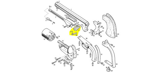 CLAVETTE PIETTA POUR REVOLVER MODÉLE 1851/1860 : 11+57+58