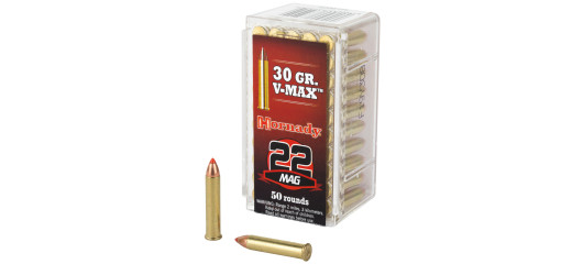 BOITE DE 50 CARTOUCHES HORNADY V-MAX CAL.22 MAGNUM 30 GR